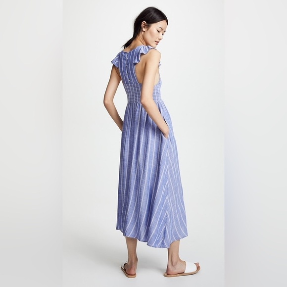 Free People Smocked Striped Apron Dress XS - Picture 1 of 7